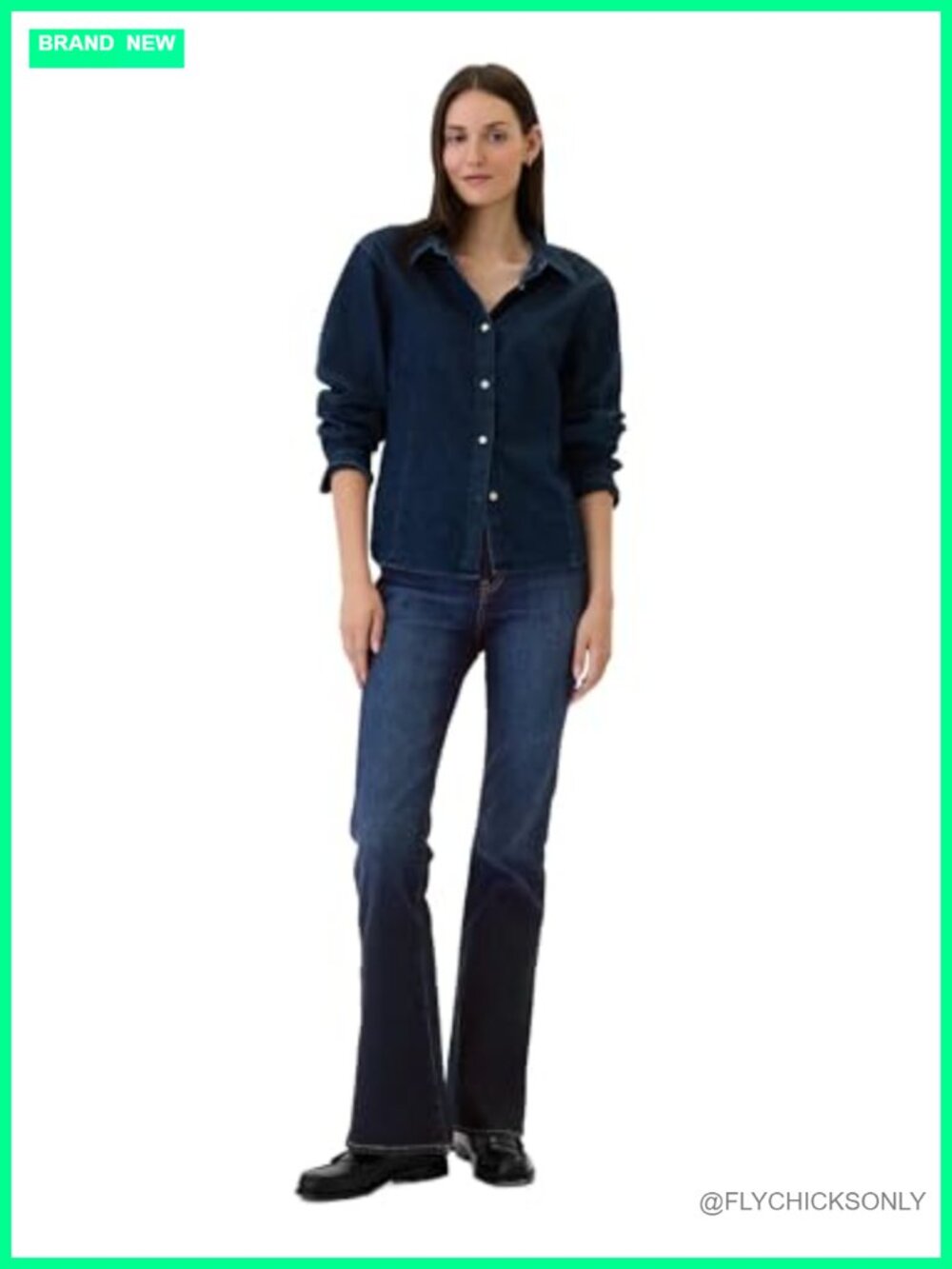 High Rise Flare Jeans Stretchable Cotton Blend Slim Fit Casual Pull On
